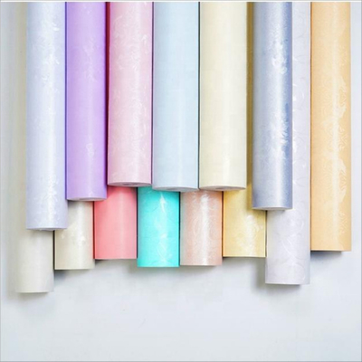 Waterproof PVC Simple Solid Color Embossed Printing Waterproof Wallpaper Removable Wall Sticker Paper For Home Bedroom Living Room